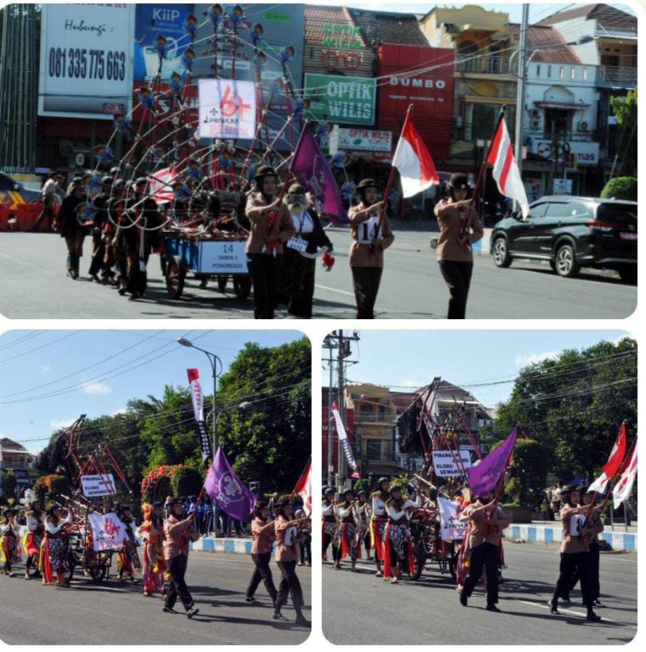 Spektakuler Defile dan Kirab Pramuka SMKN 1 Ponorogo Tampilkan Ponoragan