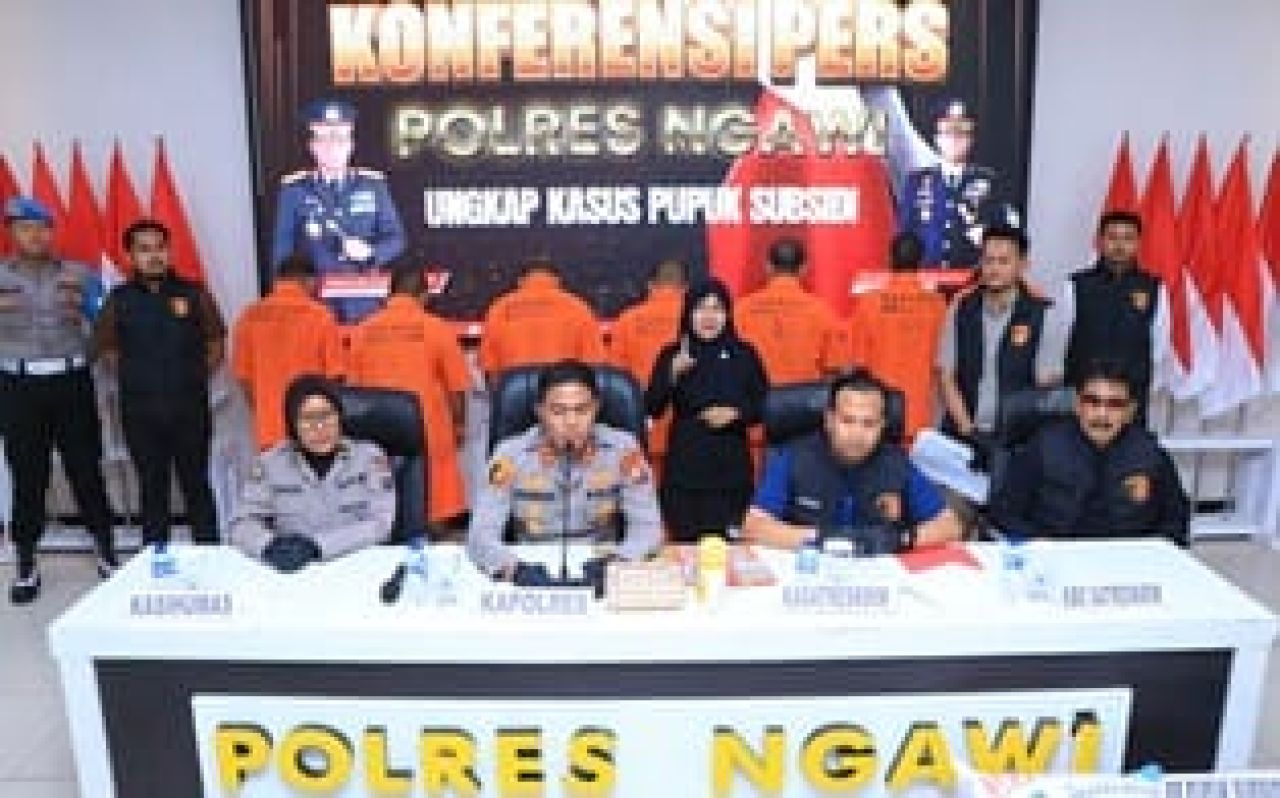 Kasus Pupuk Ilegal: Polres Ngawi Tangkap 7 Tersangka dengan Barang Bukti 17,8 Ton