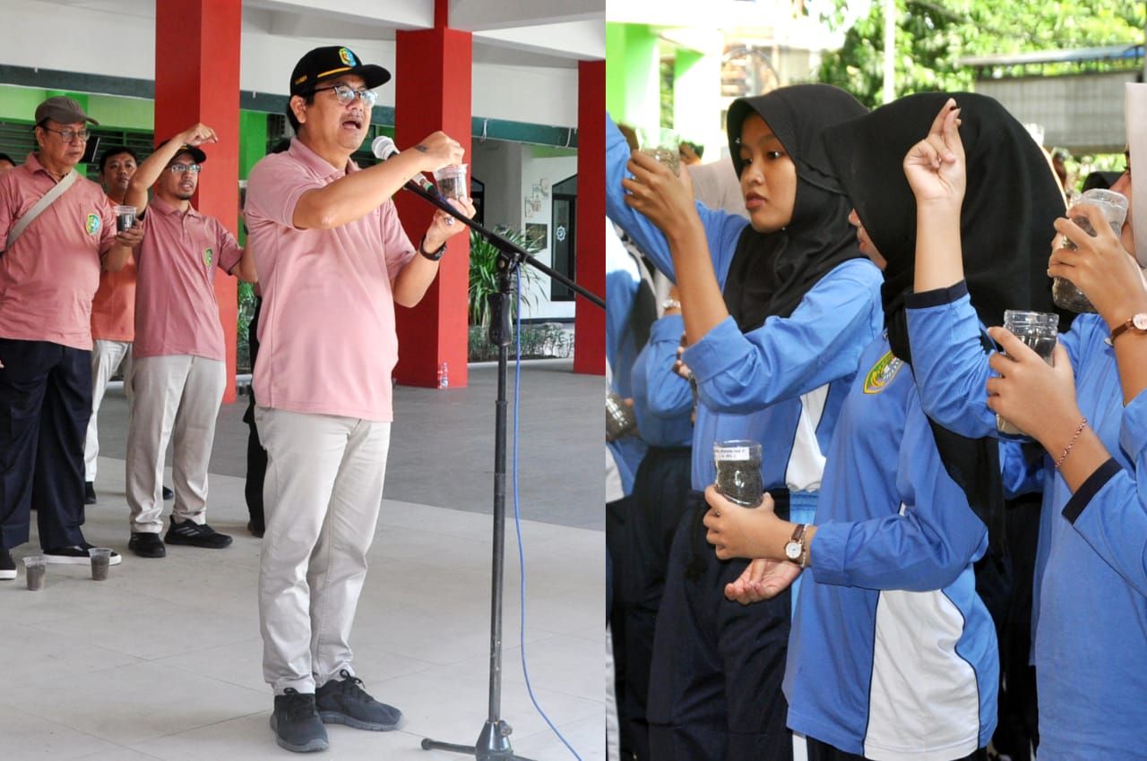 Songsong Hari Ozon Sedunia SMKN 1 Ponorogo Gerak Tanam Bibit Pohon