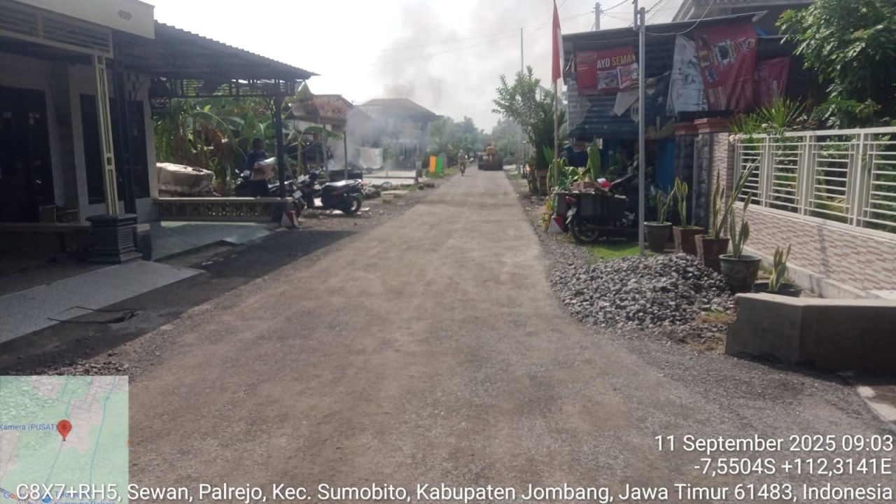 Pembangunan Proyek Lapen DD2025 Desa Palrejo Dapat Apresiasi Warga