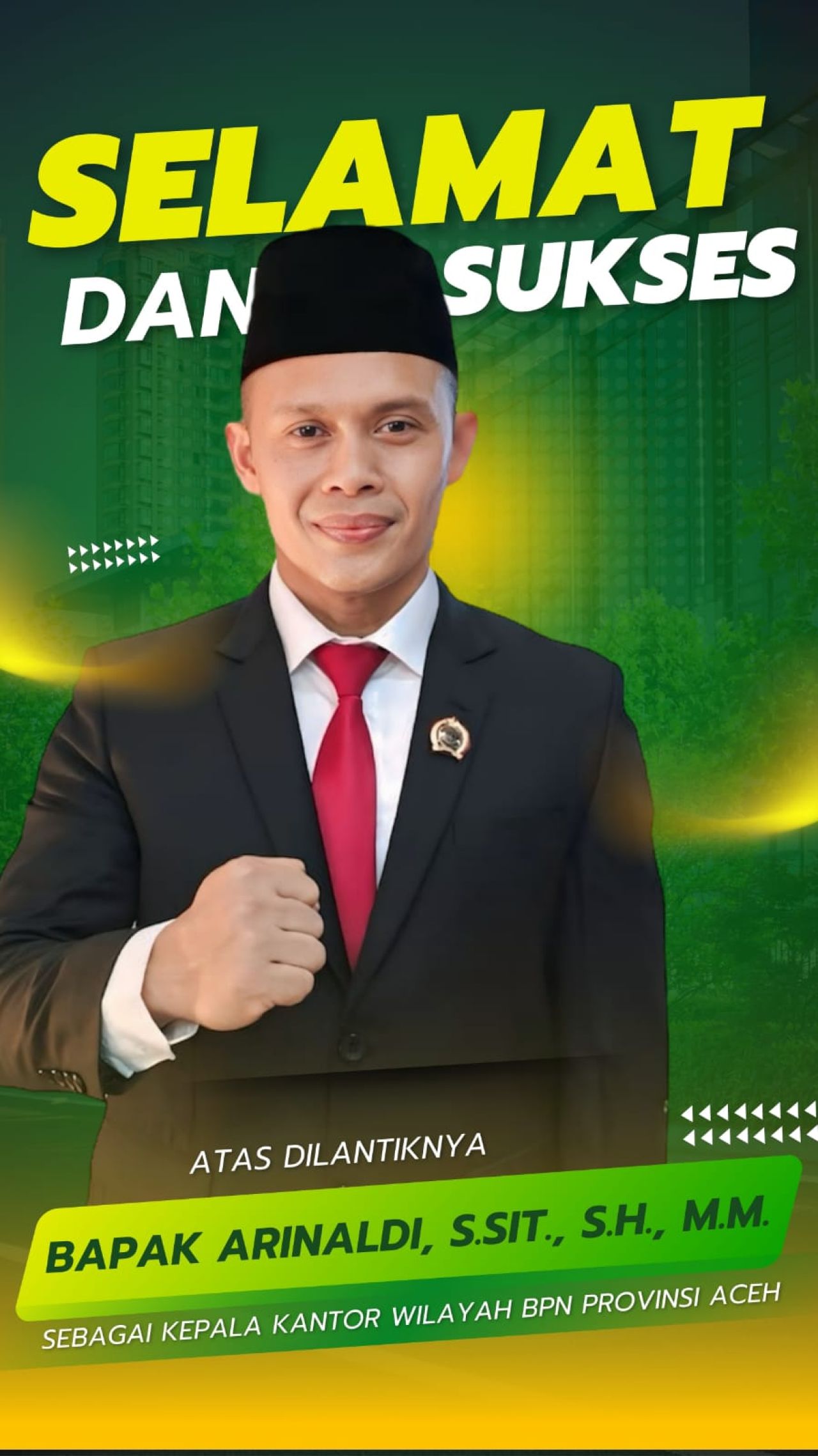 Arinaldi Dilantik Jadi Kepala Kanwil BPN Aceh, Putra Daerah Kembali Mengabdi di Tanah Kelahiran