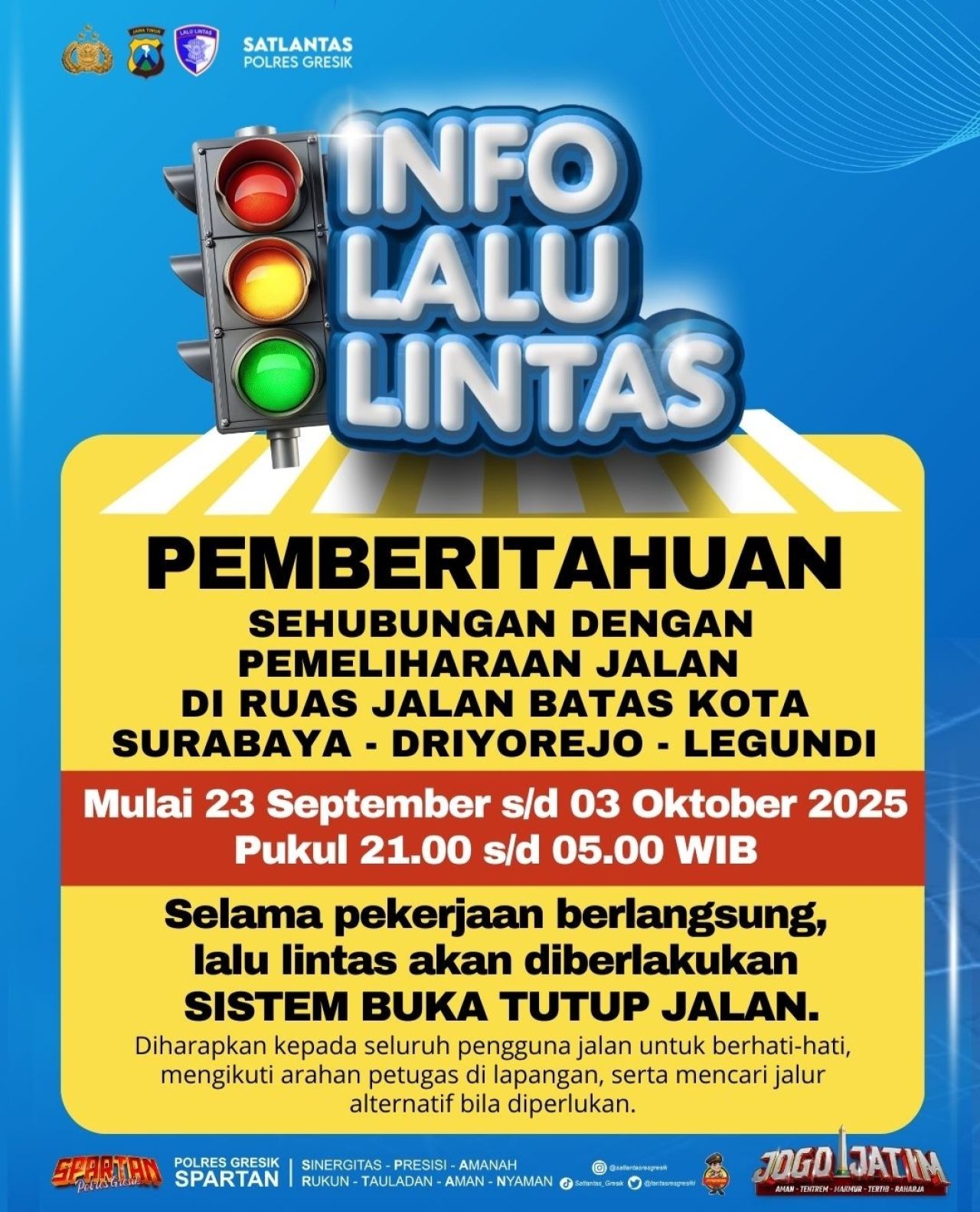 Kapolsek Kedamean Imbau Sopir Truk Gunakan Tol Belahanrejo Selama Perbaikan Jalan