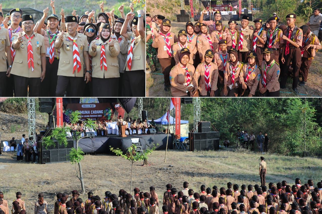 Bupati Sugiri Sancoko Buka Raimuna Kwarcab Ponorogo 2025 di Bukit Suharto