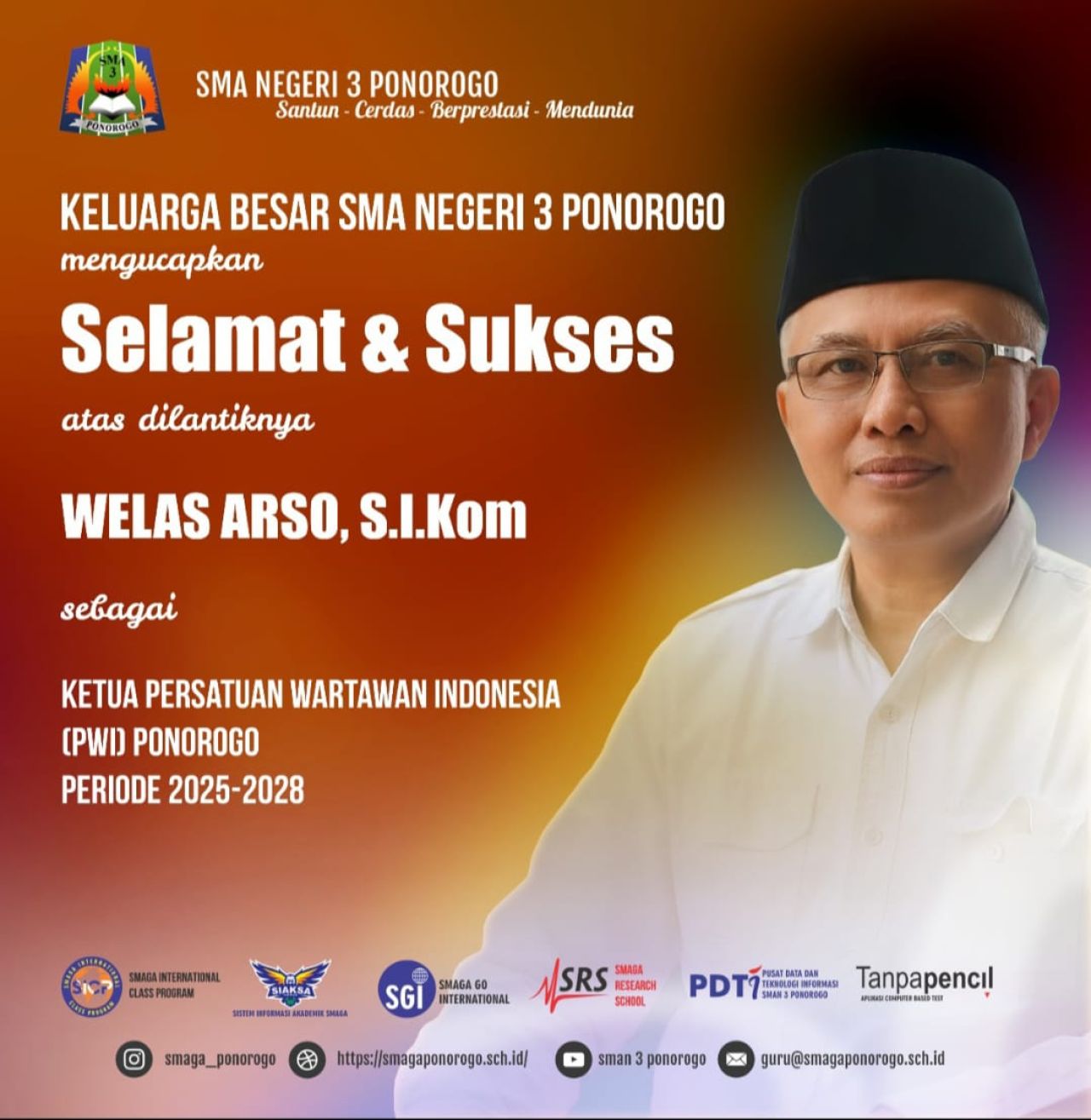 Selamat dan Sukses atas Terpilihnya Ketua PWI Ponorogo Periode 2025–2028
