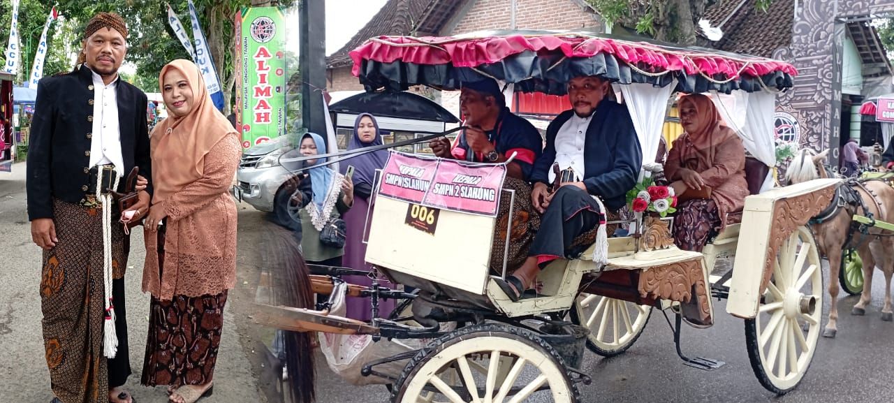 Jaga Warisan Lokal SMPN 1 Slahung Ikuti Kirab Budaya Napak Tilas Djoyo Negoro