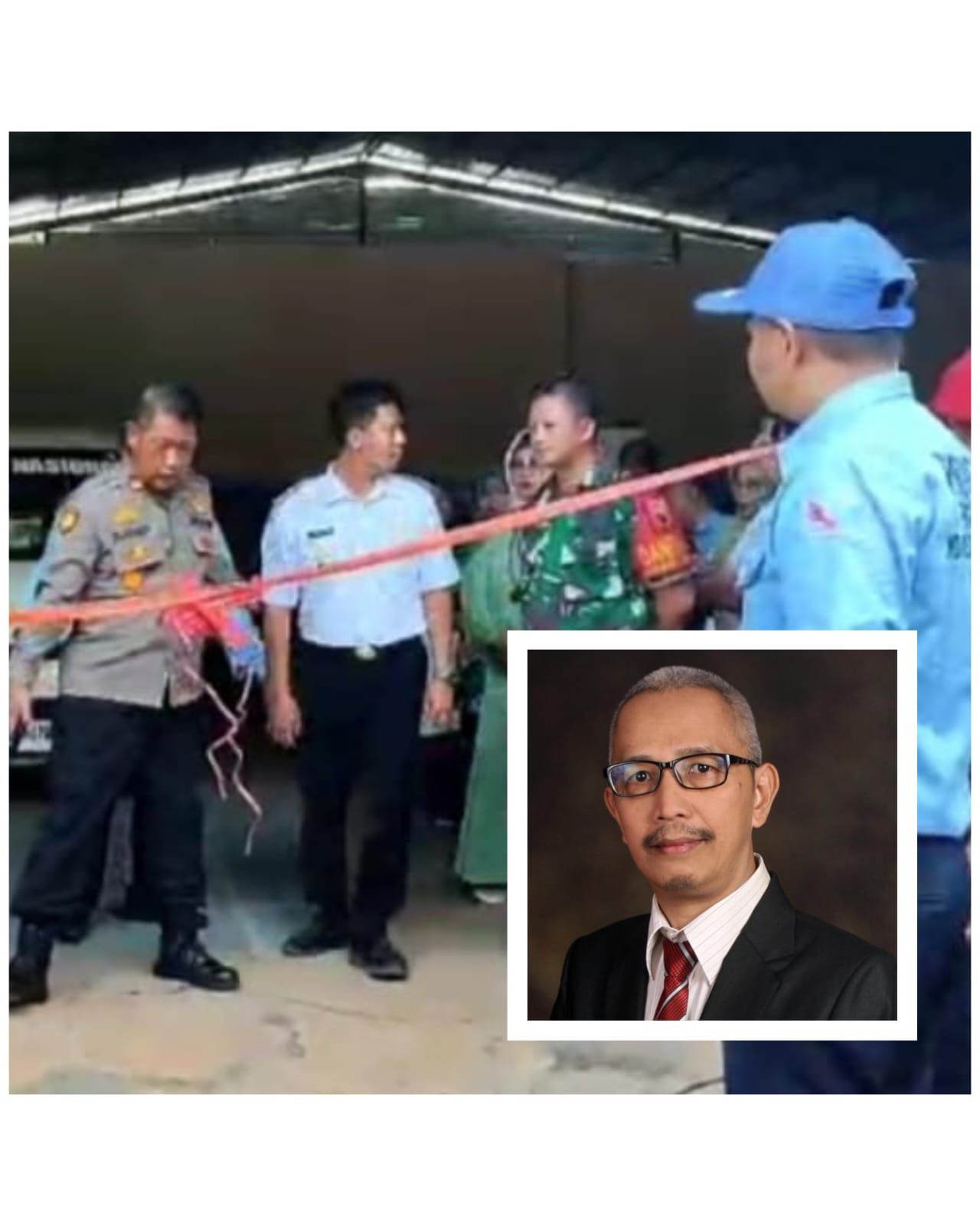 Peresmian dapur SPPG Desa Gajahrejo yang dibangun diatas aset desa setempat menuaikan sorotan. Inzet : Bambang Suheryadi Praktisi Hukum Unair Surabaya