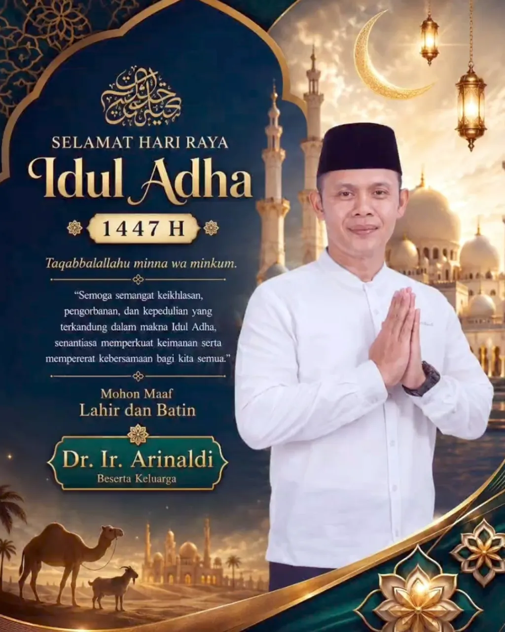 Arinaldi Beserta Keluarga Ucapkan Selamat Hari Raya Idul 1447 H
