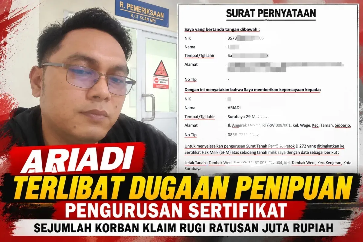 Dugaan Penipuan Pengurusan SHM di Surabaya, Sejumlah Korban Klaim Rugi Ratusan Juta Rupiah