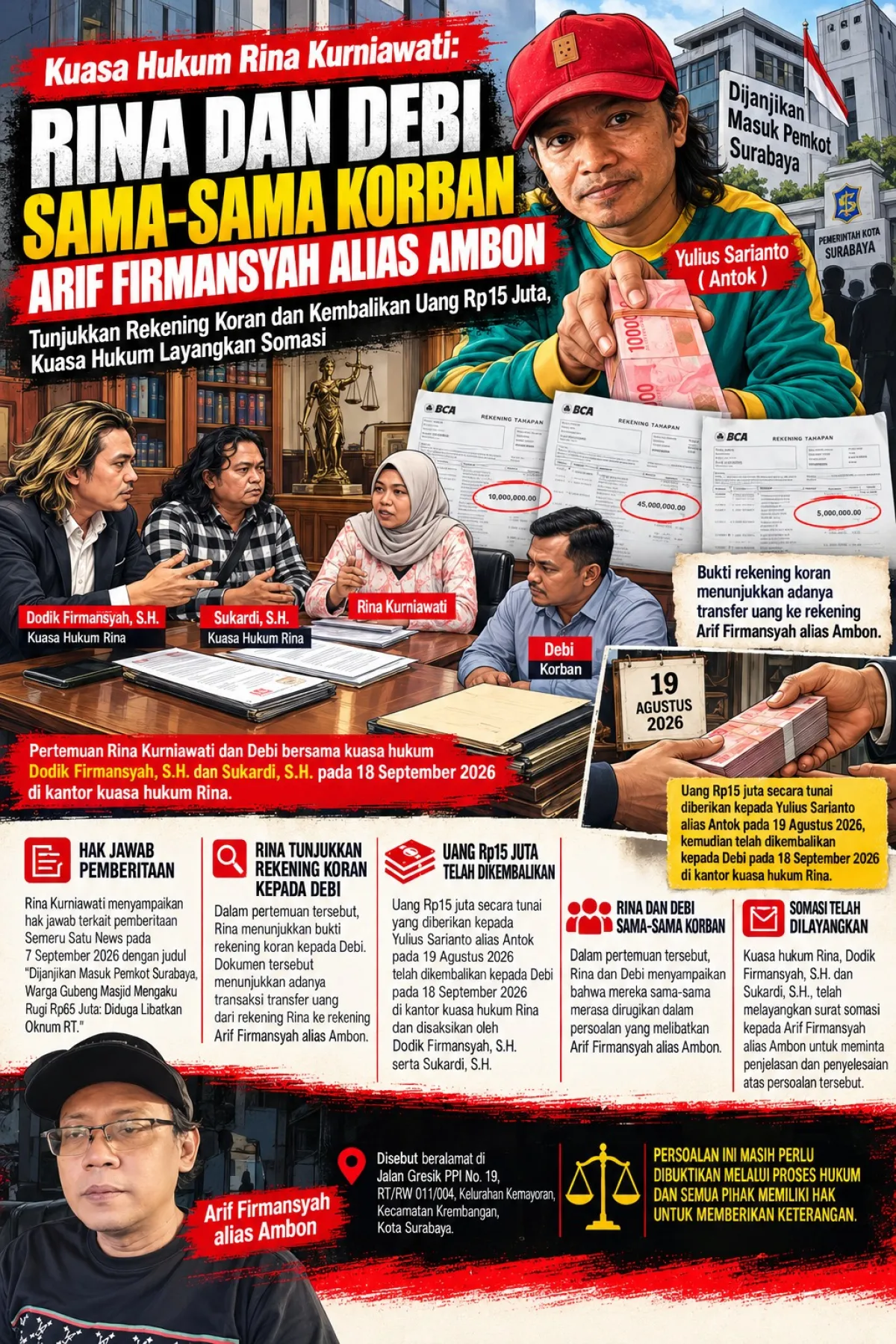 Rina Kurniawati Klarifikasi Pemberitaan soal Dugaan Kerugian Rp 65 Juta