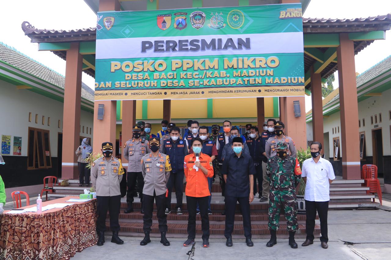 Bupati Madiun Bersama kapolres Resmikan Posko PPKM Berbasis Mikro