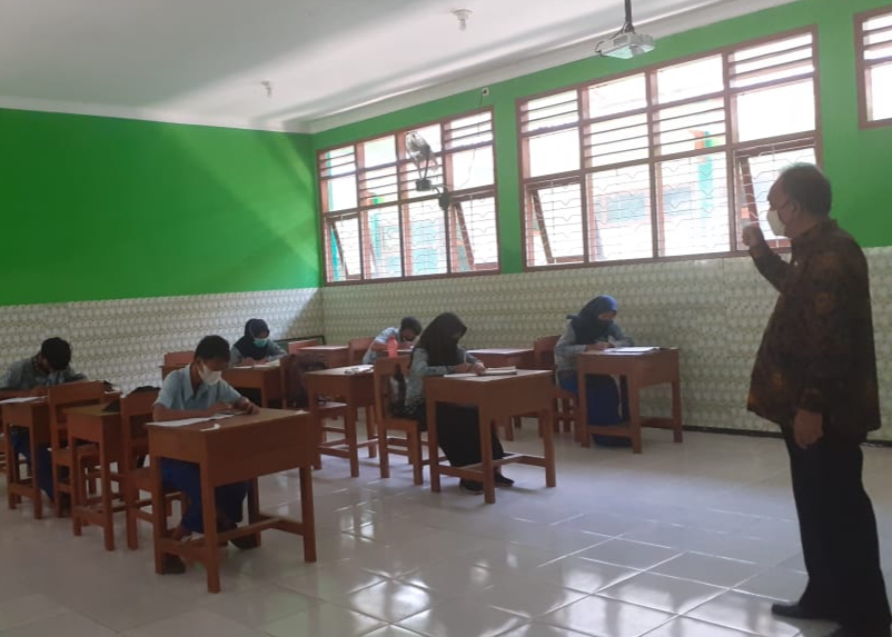 Proses pembelajaran saat PTM 50% siswa