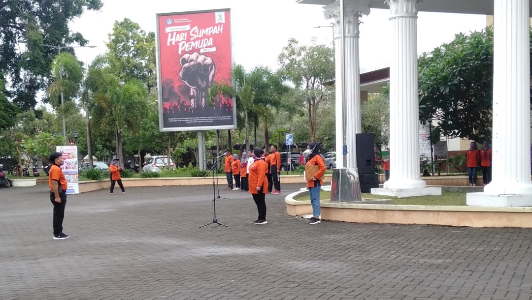 Wabub Ponorogo saat memimpin upacara 