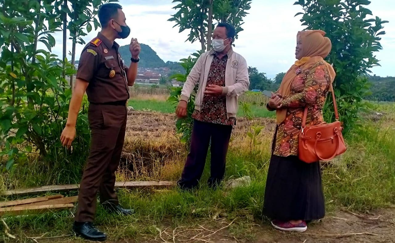 Kajati Batu Supriyanto saat meninjau lokasi lahan pertanian