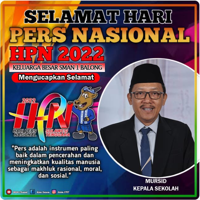 Keluarga besar SMAN 1 Balong : SELAMAT HARI PERS NASIONAL 2022
