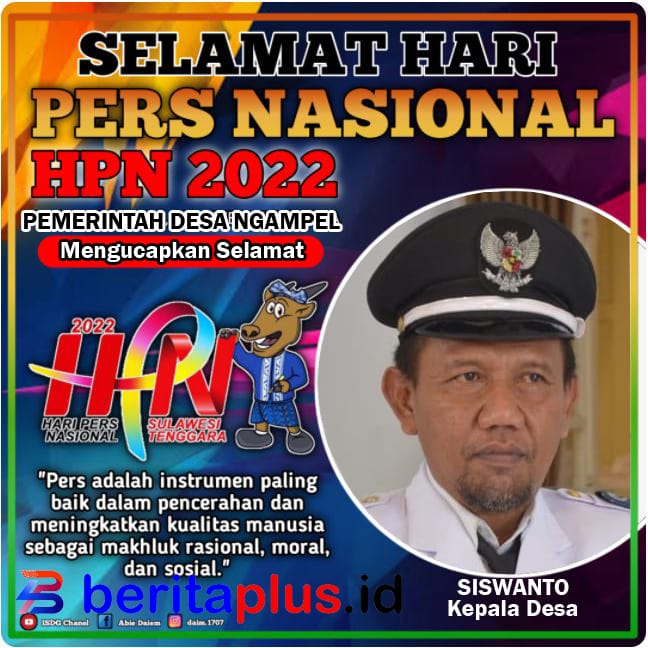 Keluarga Besar Pemerintah Desa Ngampel Mengucapkan  Selamat HPN 2022