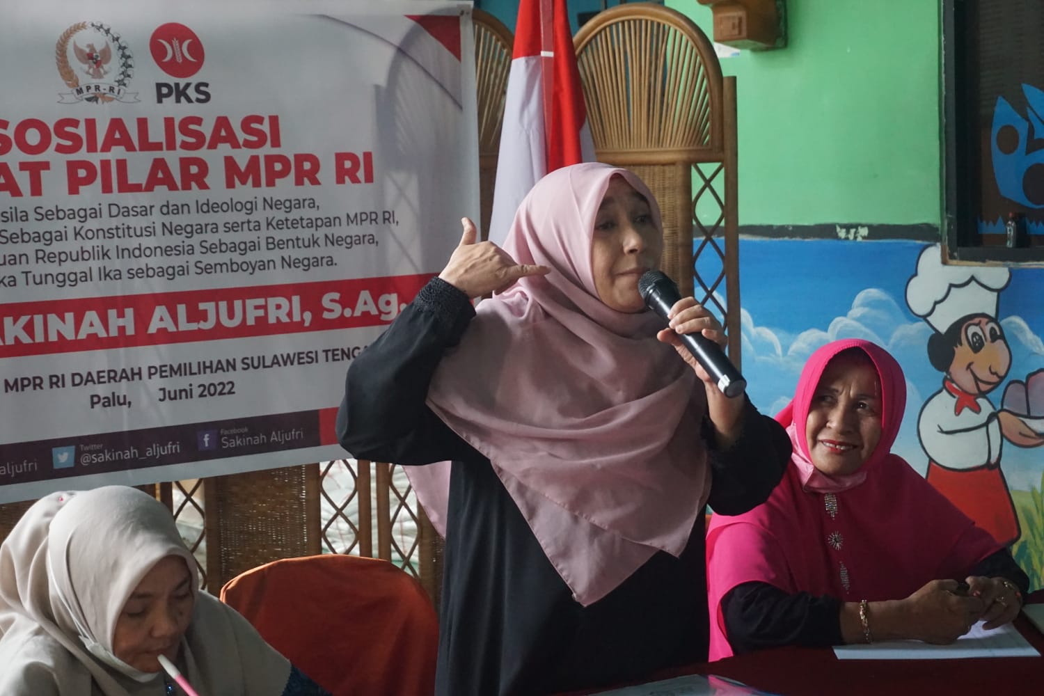 Anggota MPR RI Komisi X DPR RI Dapil Sulawesi Tengah Hj. Sakinah Aljufri, S.Ag saat sosialisasi empat pilar kebangsaan