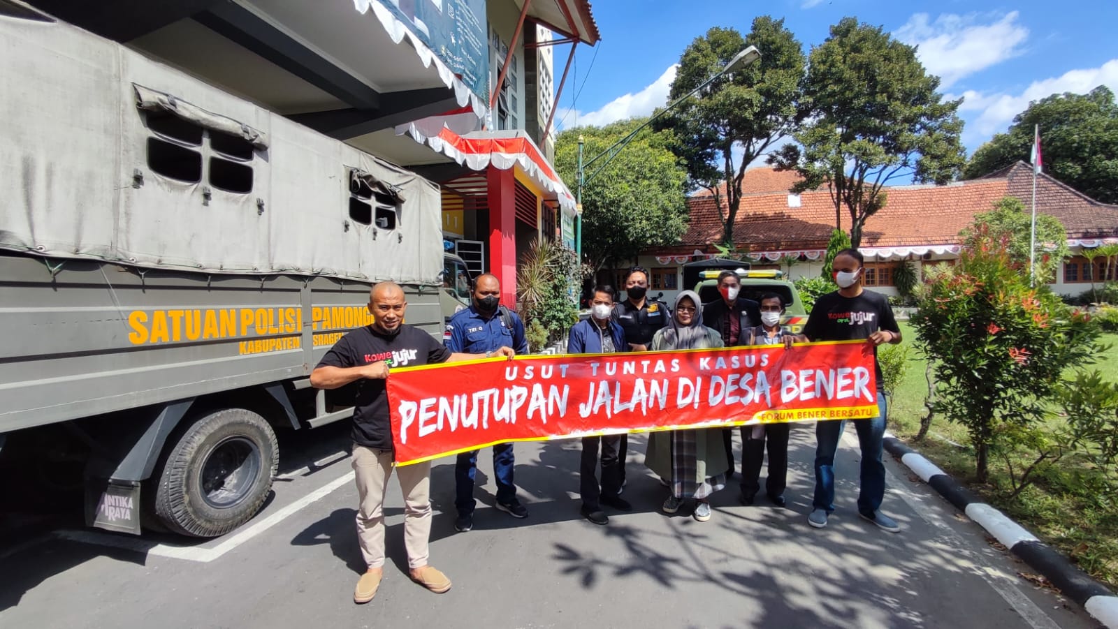 Perwakilan Forbest saat mendatangi Satpol PP Sragen