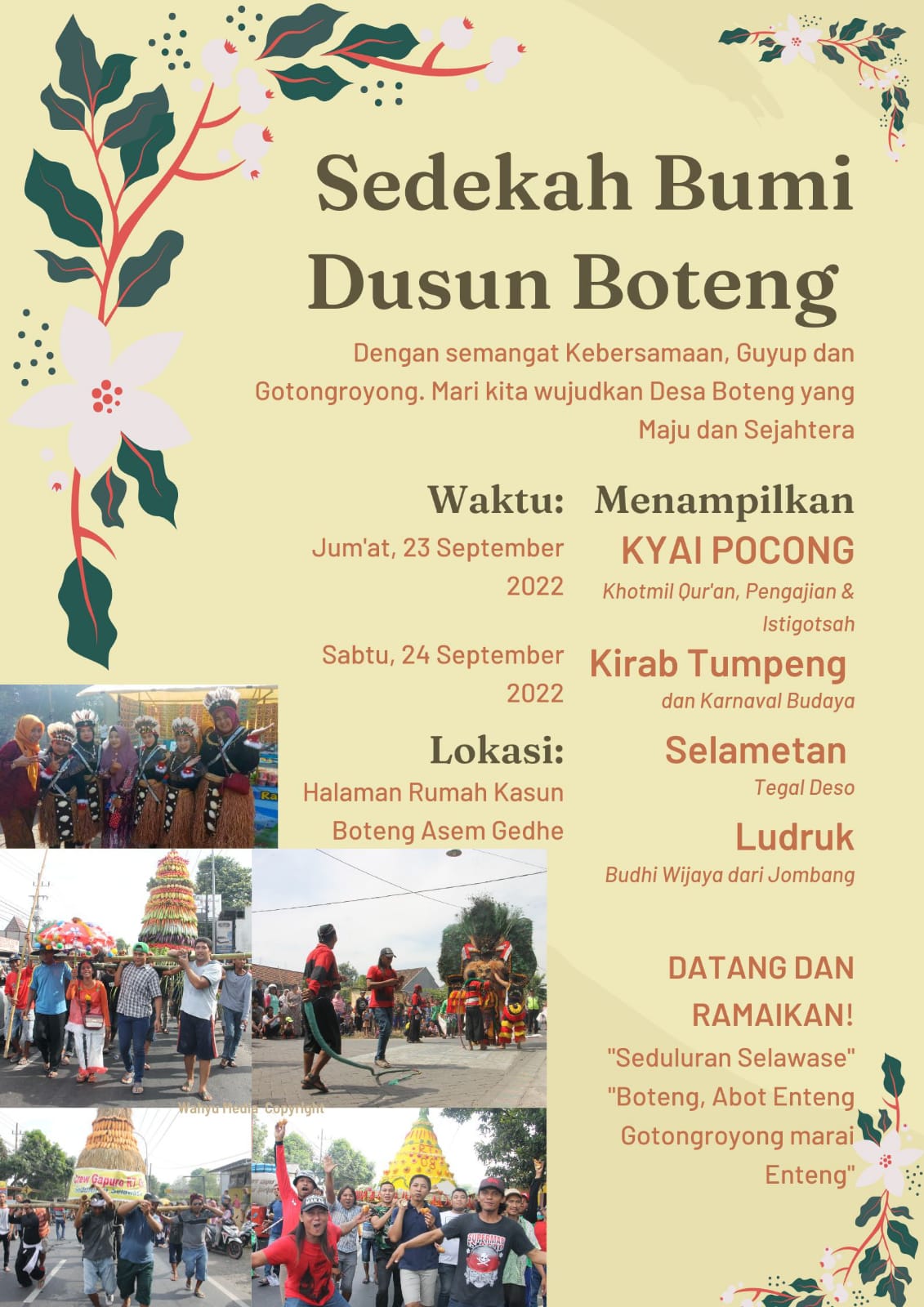 Pamflet Sedekah Bumi Dusun Boteng Gresik