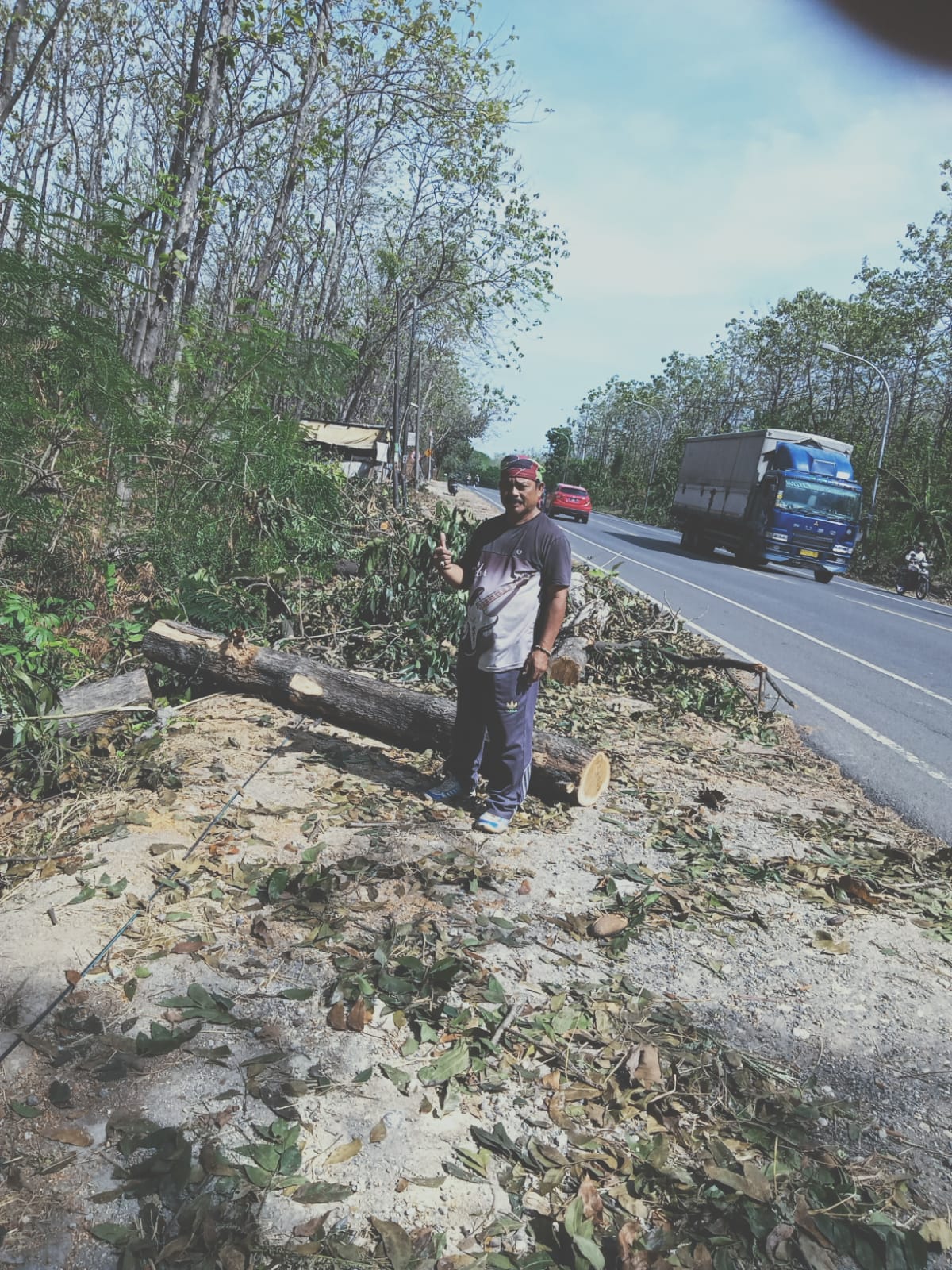 Sutar ketua LMDH Wana Makmur di tebangan yang tidak ada petugas yang mengawasi di wilayah LMDH yang menjadi pangkuannya