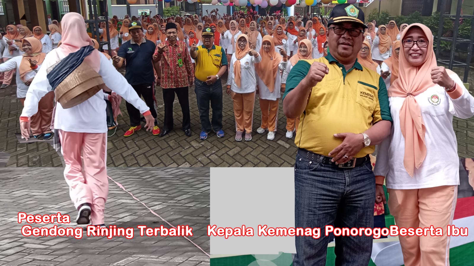 Antusias peserta gendong rinjing terbalik