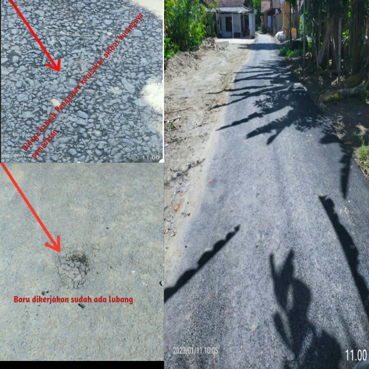 Proyek jalan Hotmix Desa Gedangan