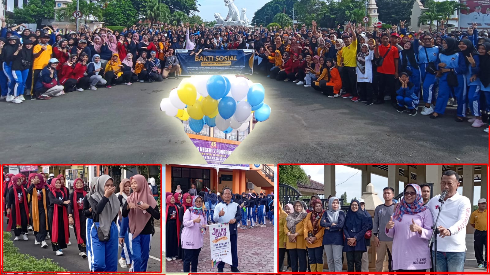 Gerakan Jumput Sampah Jalan Sehat SMKN 2 Ponorogo