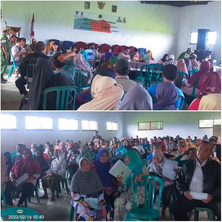 Pemdes Tejo Bersama BPN Jombang Bagikan 1000 bidang Sertifikat Program PTSL