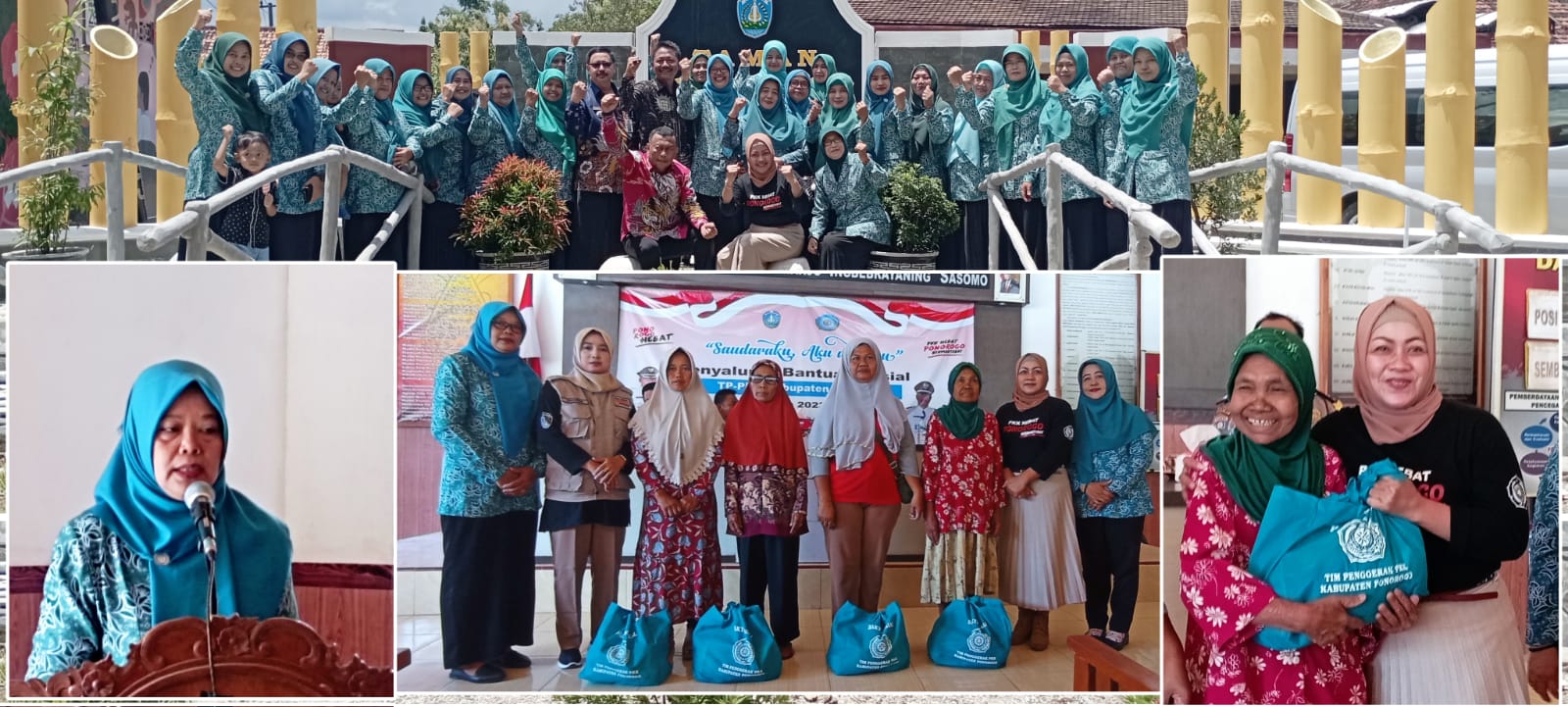 Penyaluran bansos oleh Susilowati Sugiri Sancoko di desa Prayungan