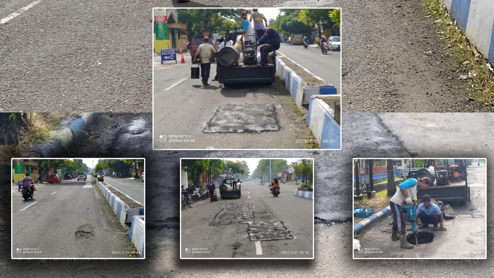 Penambalan jalan yang rusak