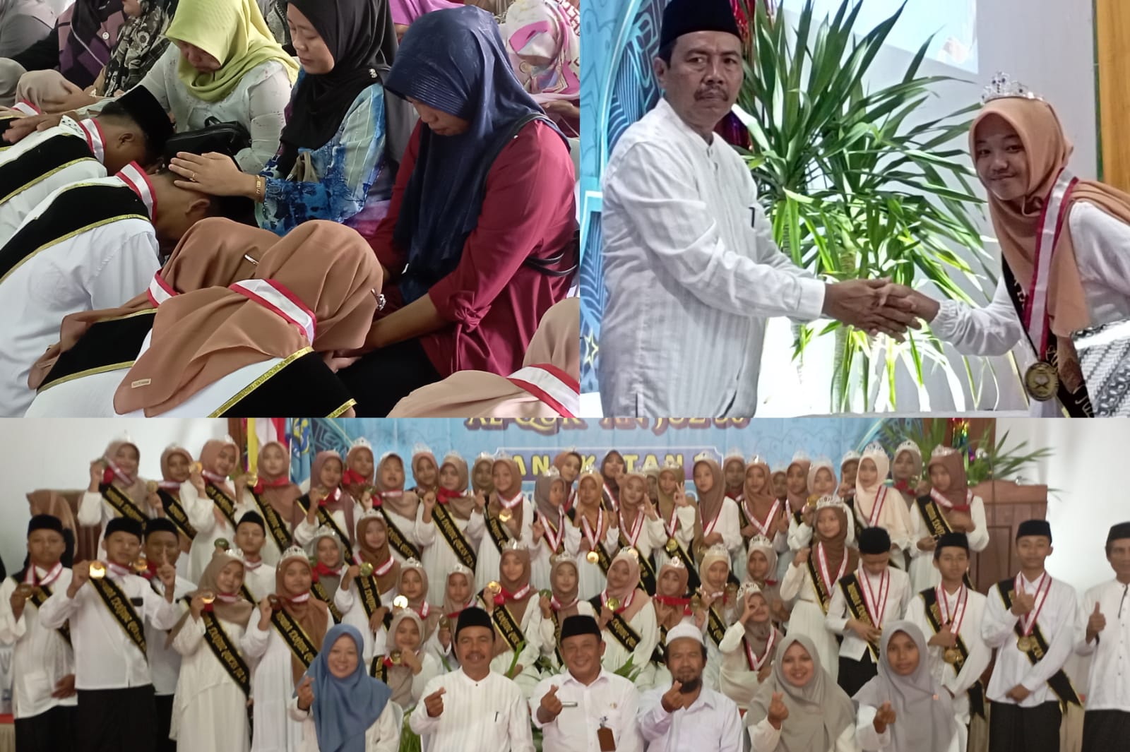 Wisuda tahfidz SMPN 1 Prosesi wisuda yang dihelat Sebanyak 50 anak satu persatu naik panggung untuk di wisuda oleh Kepala Dinas Pendidikan Ponorogo Drs. H. Nurhadi Hanuri bertempat di aula SMPN 1 Sawoo