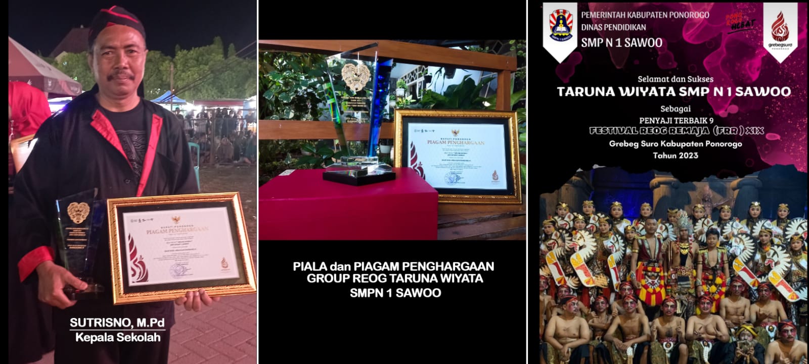Reog Taruna Wiyata SMPN 1 Sawoo Raih 10 Besar FRR 2023