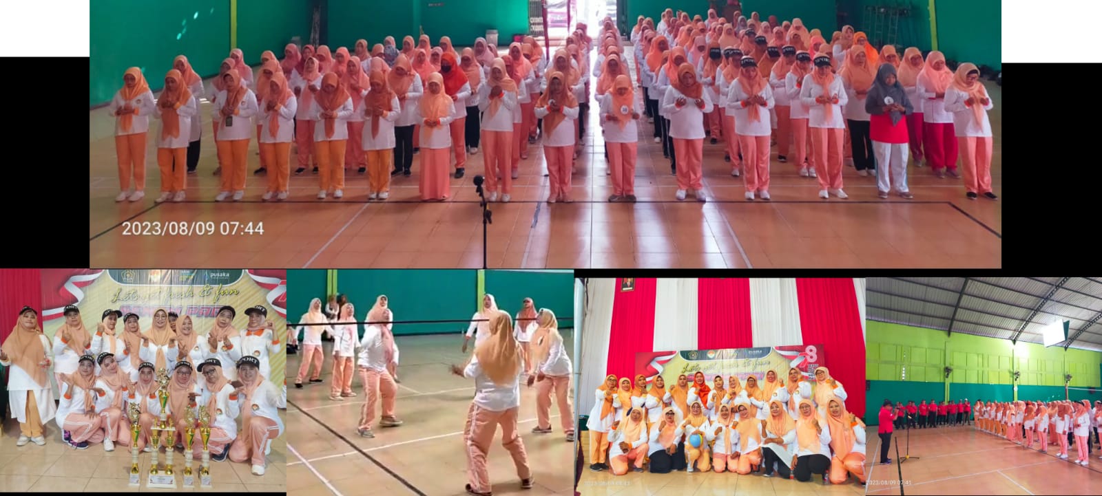 Unik Peringati HUT RI 78 DWP Kemenag Ponorogo Gelar Turnamen Bola Voli