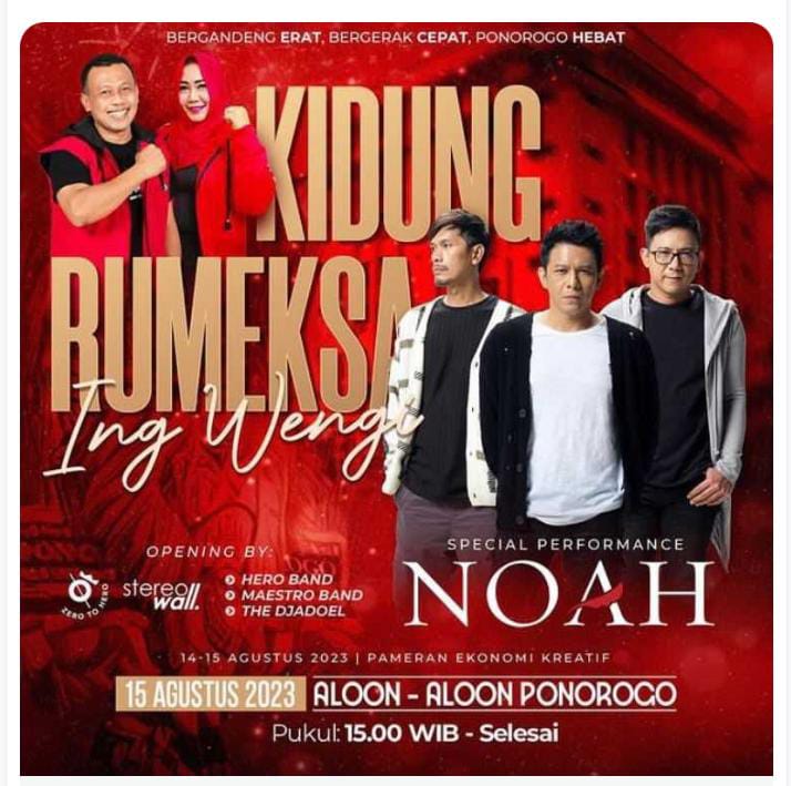 Bawakan 15 Lagu, NOAH Akan Beri Kado Khusus Hari Jadi Ponorogo