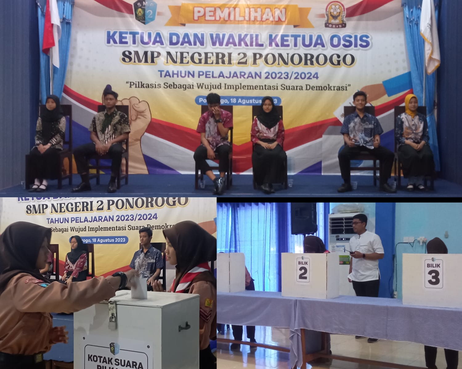 Wujud Implementasi Suara Demokrasi SMPN 2 Ponorogo Gelar Pilkasis