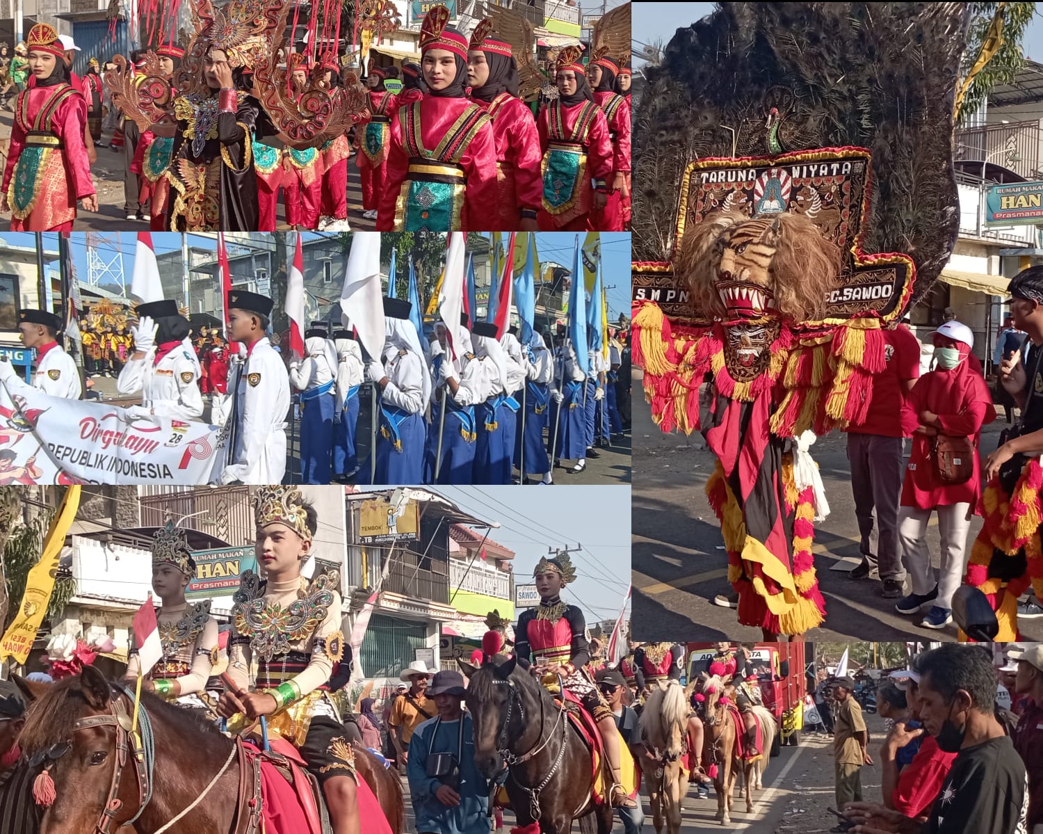 Pasukan Berkuda SMPN 1 Sawoo Meriahkan Karnaval HUT RI ke 78
