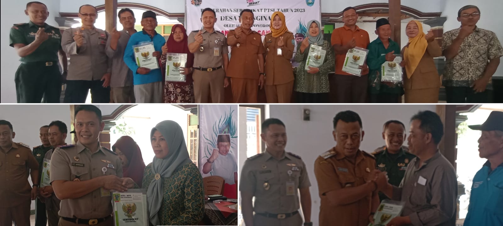 Bupati Sugiri Serahkan 260 Sertifikat PTSL Desa Wringinanom