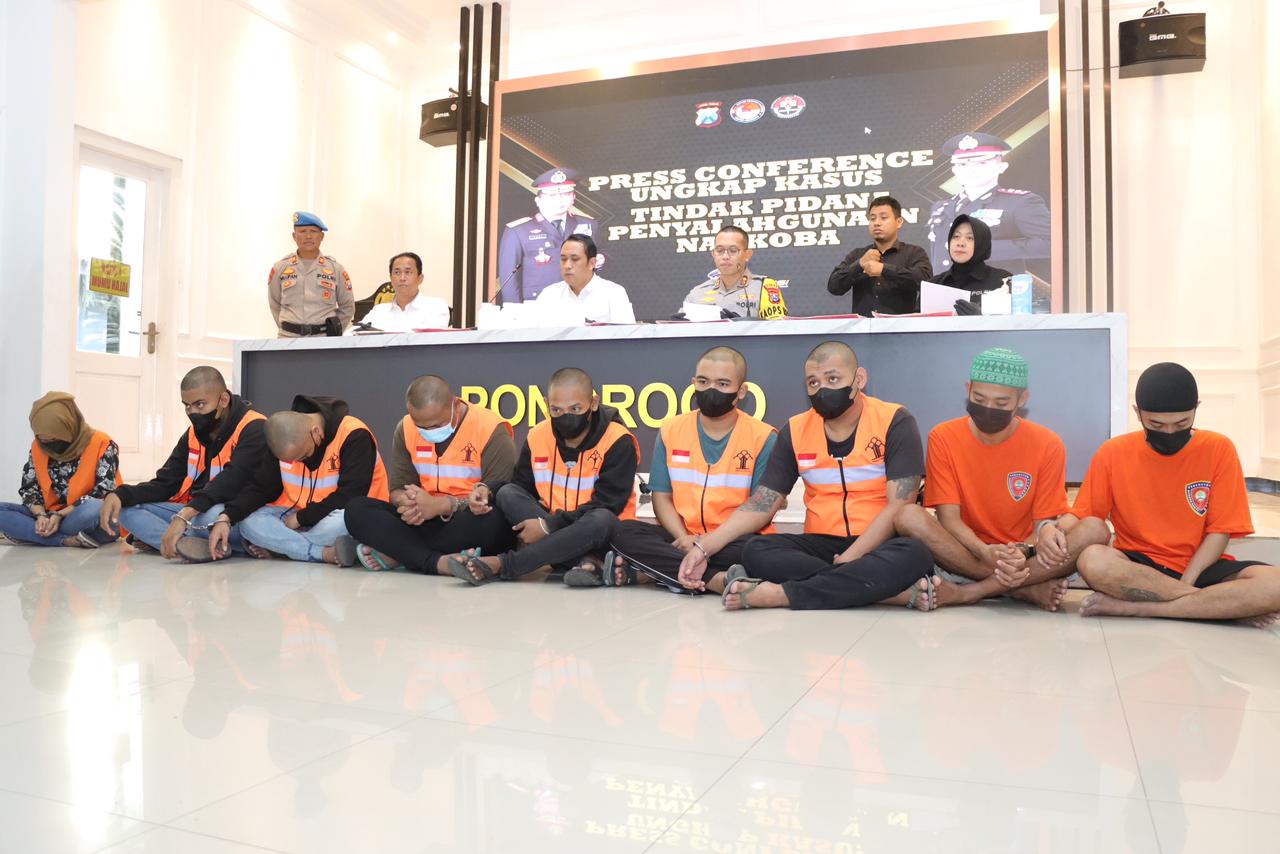 Tumpas Semeru, Polres Ponorogo Amankan 9 Pengedar Narkoba