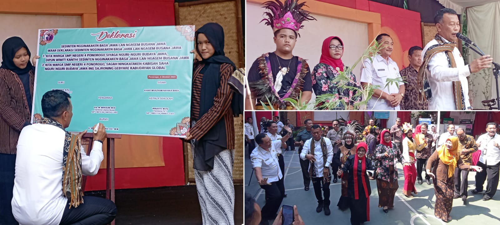 Bupati Deklarasi Rabu Bersahaja Spapo Moncer SMPN 4 Ponorogo
