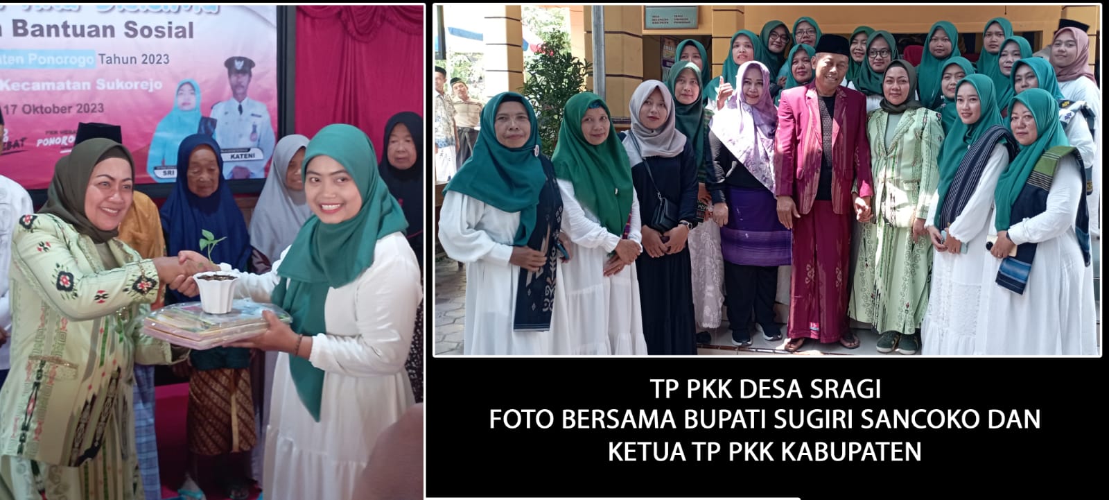Kang Giri Bersama Ketua TP PKK Serahkan Bansos di Desa Sragi Ponorogo