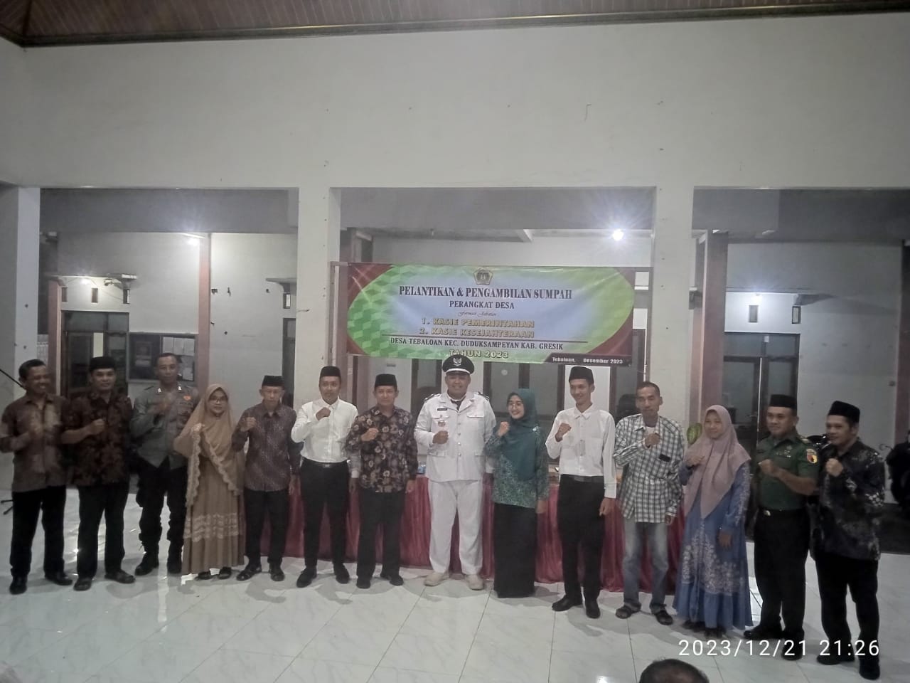 Pelantikan Perangkat Desa Tebaloan