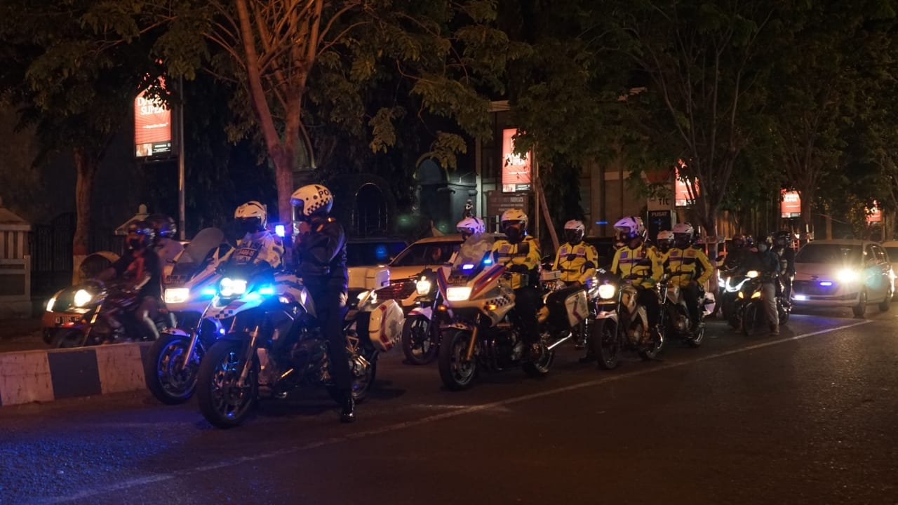 Kasatlantas Polres Ponorogo saat patroli malam hari