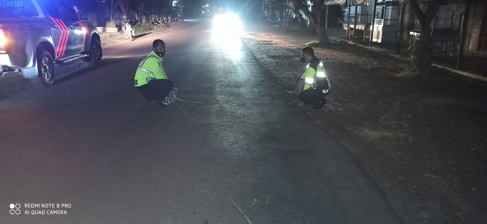 Polisi saat olah TKP