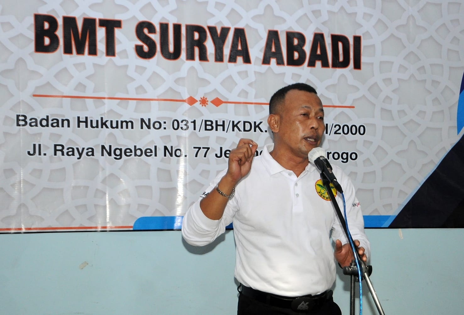 Bupati Ponorogo Kang Giri saat memberikan sambutan dan arahan di RAT BMT Surya Abadi