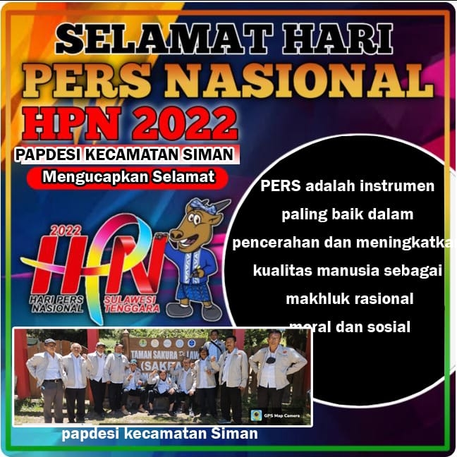 Keluarga Besar PAPDESI Kecamatan Siman  Ucapkan Selamat HPN 2022.