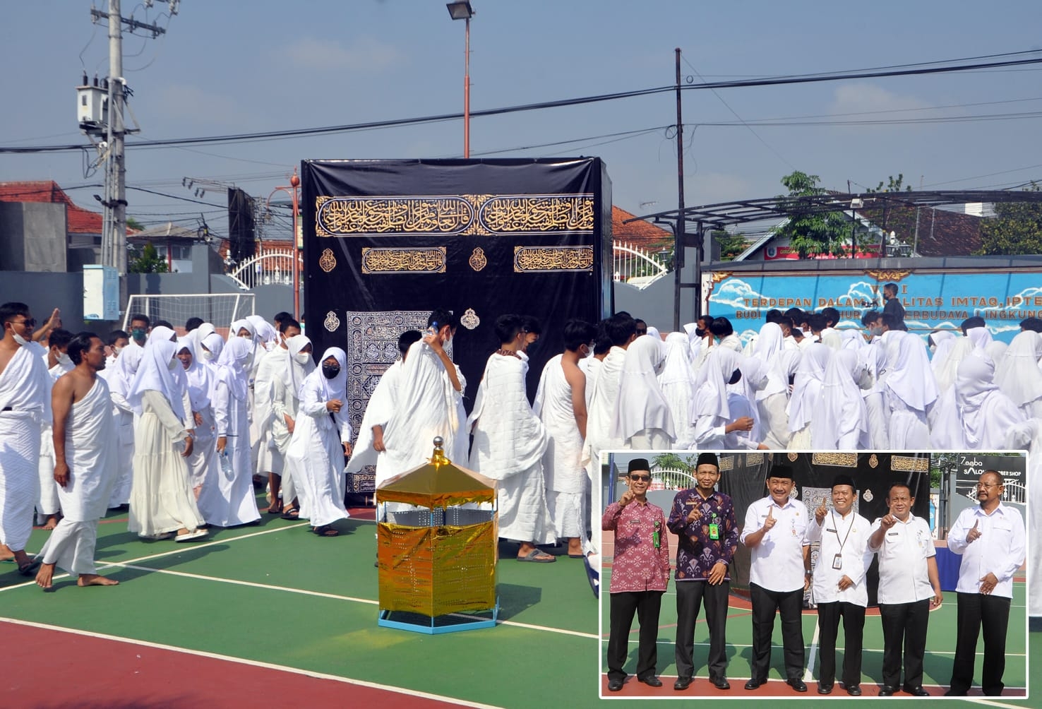 Suasana manasik haji SMPN 1 Ponorogo.
